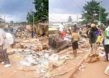 YAOUNDÉ MARCHÉ MELEN: DES BOUTIQUES QUI VIOLENT L&rsquo;ESPACE PUBLIC ONT ÉTÉ DÉMOLIES.