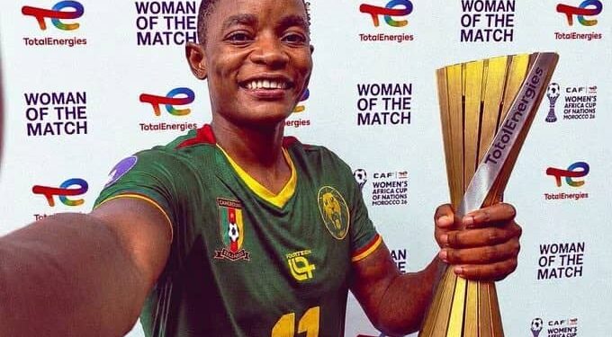 MARIE-GISÈLE NGAH MANGA, MEILLEURE JOUEUSE DE LA FINALE APRÈS SON DOUBLÉ ET CO-MEILLEURE BUTEUSE DE LA CAN 2026 AVEC 5 BUTS