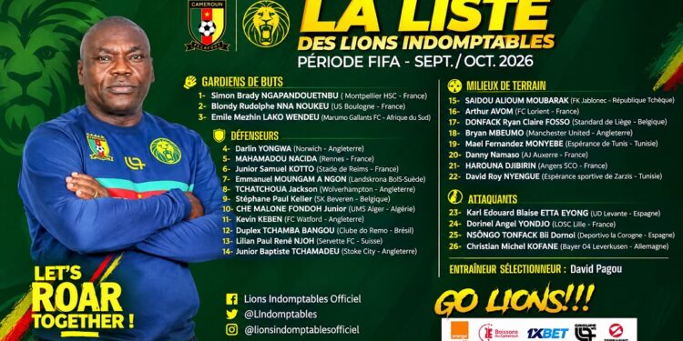 LIONS INDOMPTABLES: DAVID PAGOU MISЕ SUR LA JEUNESSE ET ÉCARTE PLUSIEURS CADRES POUR LA RENTRÉE INTERNATIONALE